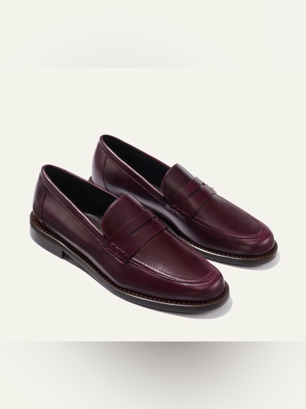 Women's Classic Penny Loafers in Burgundy